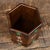 Shell Rosewood Hexagonal Brush Pot With Mother of Pearl Inlay & Gemstone Accents – "Fu Gui" Motif For Sale - Image 7 of 9