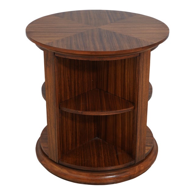 Round Modern Design Revolving Bookcase Lamp Table | Chairish