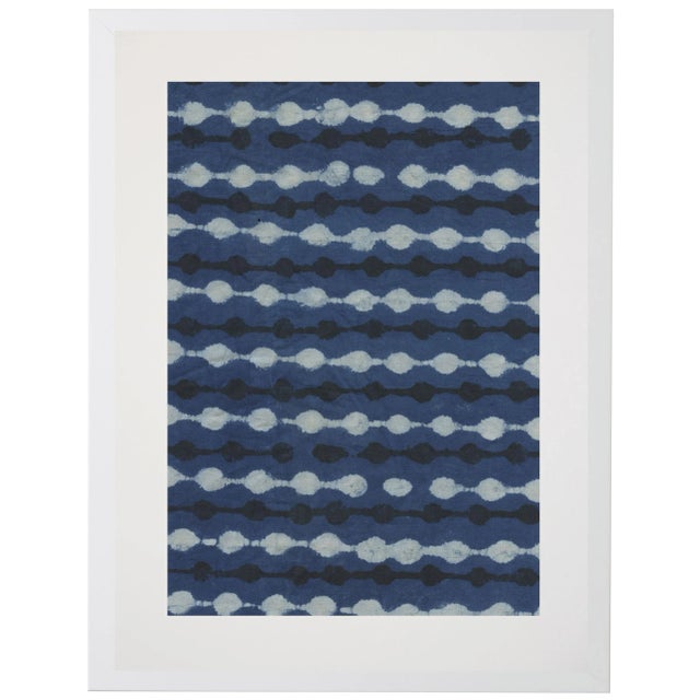 Indigo Fabrics Prints in White Shadowbox - 19" x 25", Set of 3 For Sale - Image 4 of 5