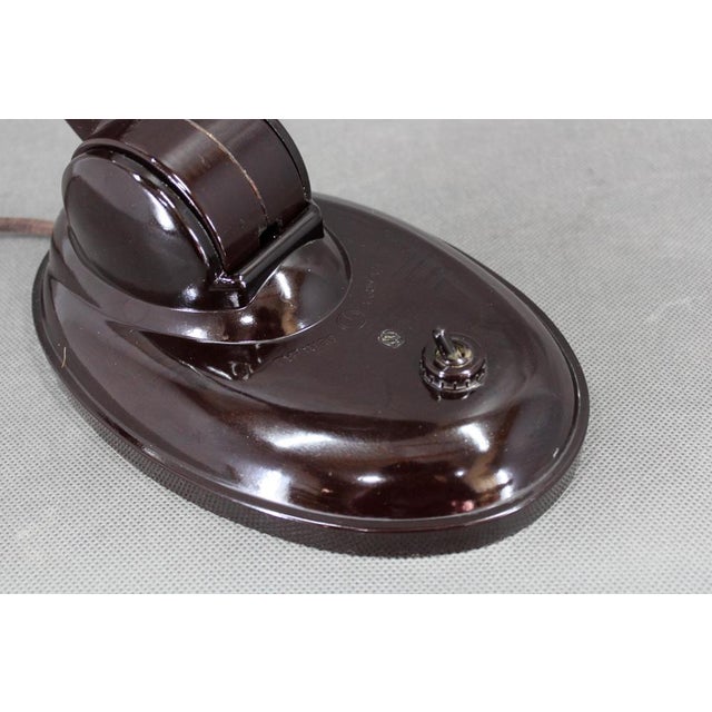 Black Bauhaus Bakelite Model 11126 Table Lamp attributed to Electrosvit, 1930s For Sale - Image 8 of 15