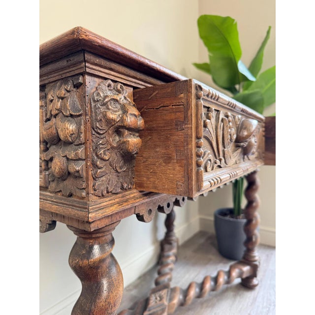 Antique Console Table in Carved Wood, 1890s For Sale - Image 9 of 15