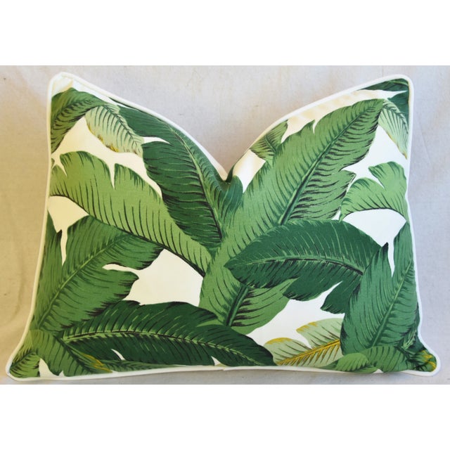 Iconic Green Swaying Banana Leaves Feather/Down Pillow 24" X 18" For Sale In Los Angeles - Image 6 of 6