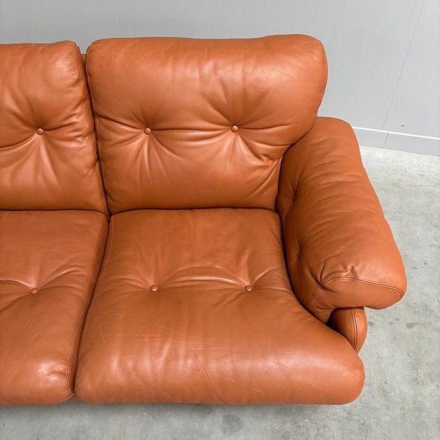 Vintage Coronado Two-Seater Sofa in Cognac Leather from B&B Italia, Italy, 1960s For Sale - Image 11 of 16