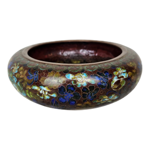 Early 20th Century Cloisonne Enamel Bowl With Floral Motif