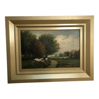 Original 18th Century Oil Painting on Canvas Signed on the Bottom, Framed For Sale