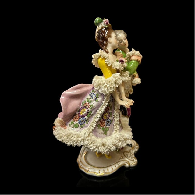 French Volkstedt Porcelain, Courting Couple, Marked V20253, Post 1945 For Sale - Image 3 of 10