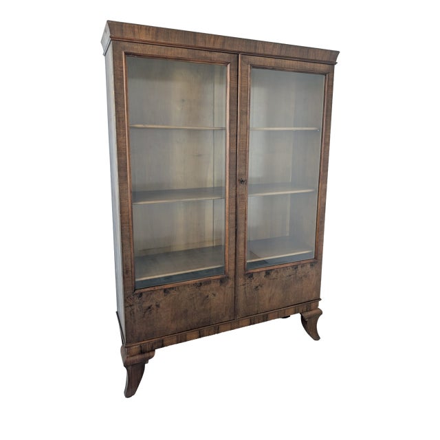 Art Deco Display Cabinet in Walnut For Sale