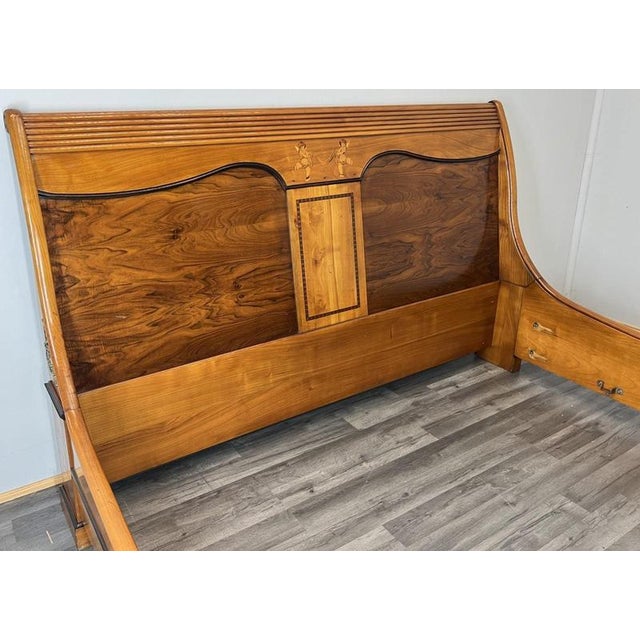 Vintage French Walnut King Size Bed Frame For Sale - Image 12 of 17