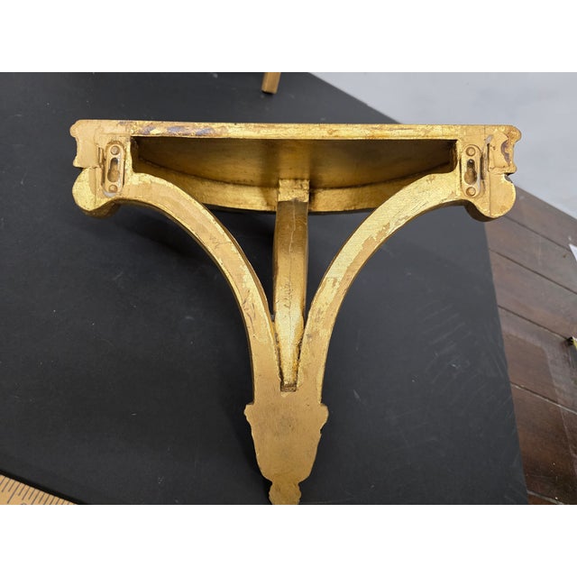 Vintage Neoclassical Giltwood Wall Shelf With Black Trim For Sale - Image 10 of 10