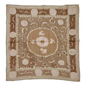 Boho Samarkand Suzani Tablecloth — 4'4'' X 4'7''