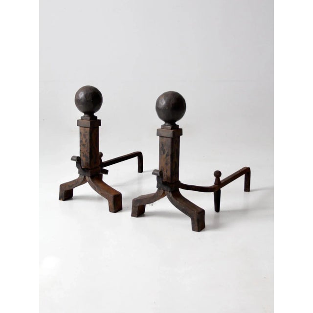 Antique Wrought Iron Andirons For Sale - Image 11 of 11