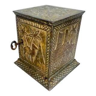 Rare Antique Kyser & Rex Arabian 1882 Cast Iron Still Bank Safe Relief Detail For Sale