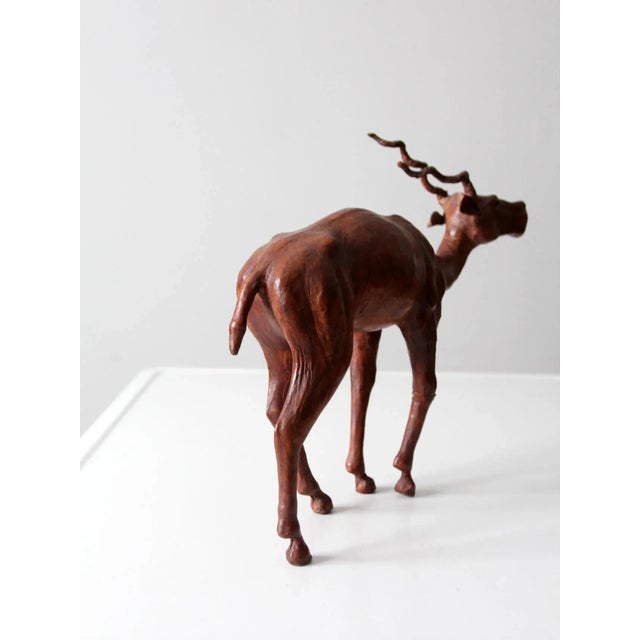 Vintage Leather Antelope Figure For Sale - Image 4 of 13
