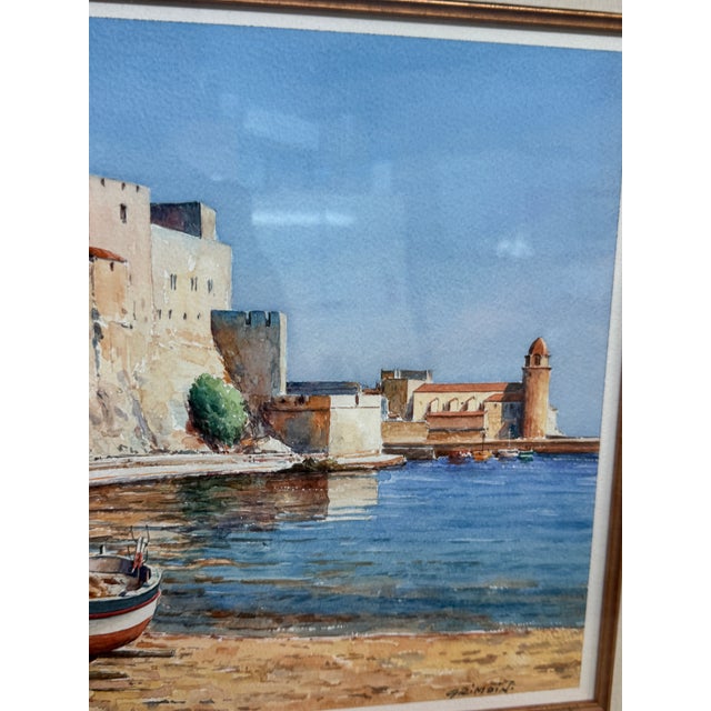 Gilles Grimoin Original Watercolor, Framed For Sale - Image 4 of 12