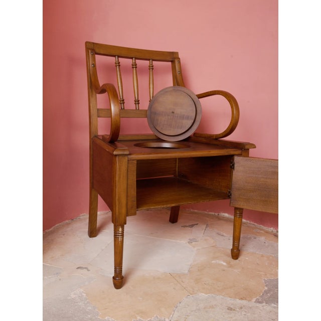 Antique Toilet Seat with Lid For Sale - Image 4 of 8