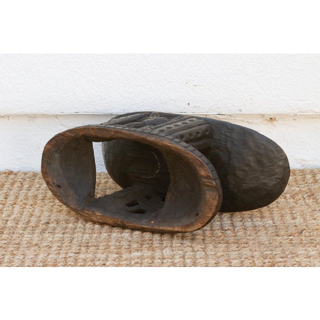 Brown Finely Carved African Feline Bamus Stool For Sale - Image 8 of 9