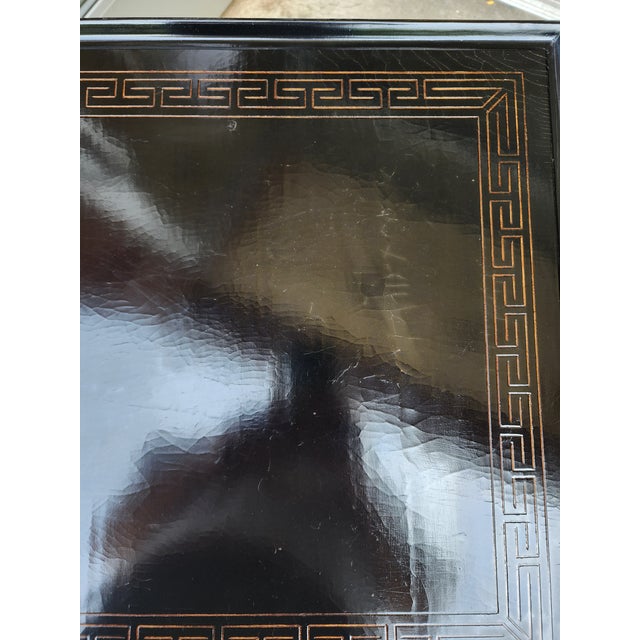 Late 20th Century Pair of Rose Tarlow Style Black Lacquer Chinoiserie Side Tables For Sale - Image 9 of 18