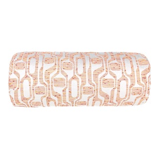 The House Of Scalamandré Telly Bolster Pillow In Peachmelba For Sale