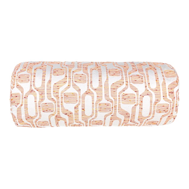 The House Of Scalamandré Telly Bolster Pillow In Peachmelba For Sale