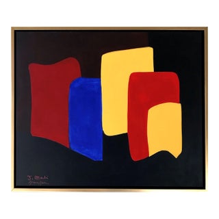 Grace Absi & J Merhi Composition 7 Acrylic Painting on Canvas 2019 Framed For Sale