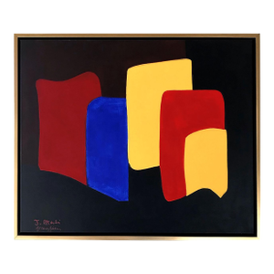 Grace Absi & J Merhi Composition 7 Acrylic Painting on Canvas 2019 Framed