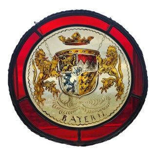 Stained Glass Coat of Arms Bayern Family Crest For Sale