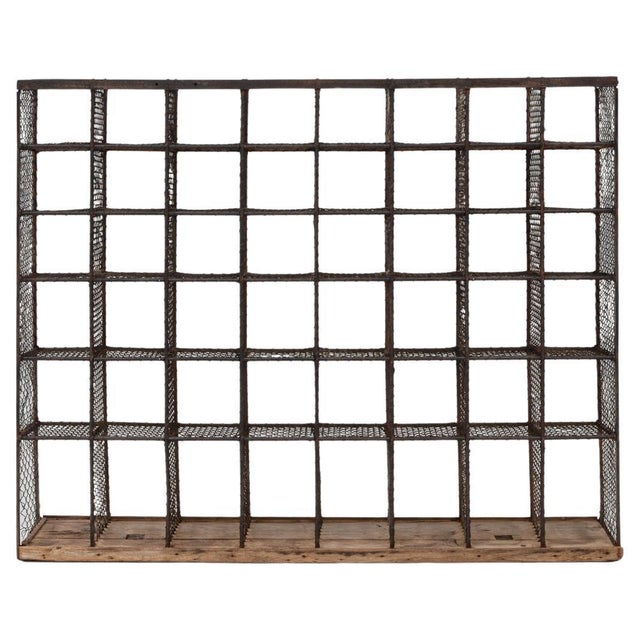 20th Century French Metal Shelf On Wooden Base For Sale - Image 15 of 18