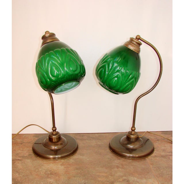 Modern Table Lamps in Brass and Glass, 1980s, Set of 2 For Sale - Image 4 of 9