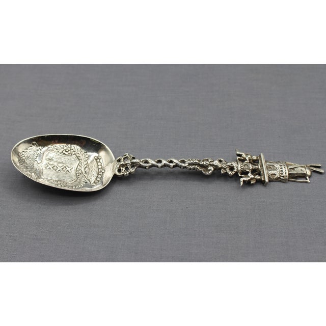 Figurative Pre-1953 Amsterdam 833 Standard Silver Souvenir Spoon For Sale - Image 3 of 9