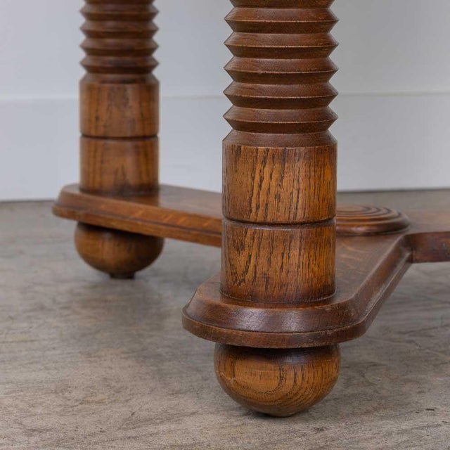 1940s French Oak Table Attributed to Charles Dudouyt For Sale - Image 10 of 11
