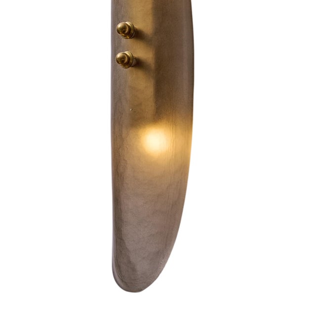 Contemporary Pair of Contemporary Venetian Smoked Glass and Brass Panel Sconces For Sale - Image 3 of 9