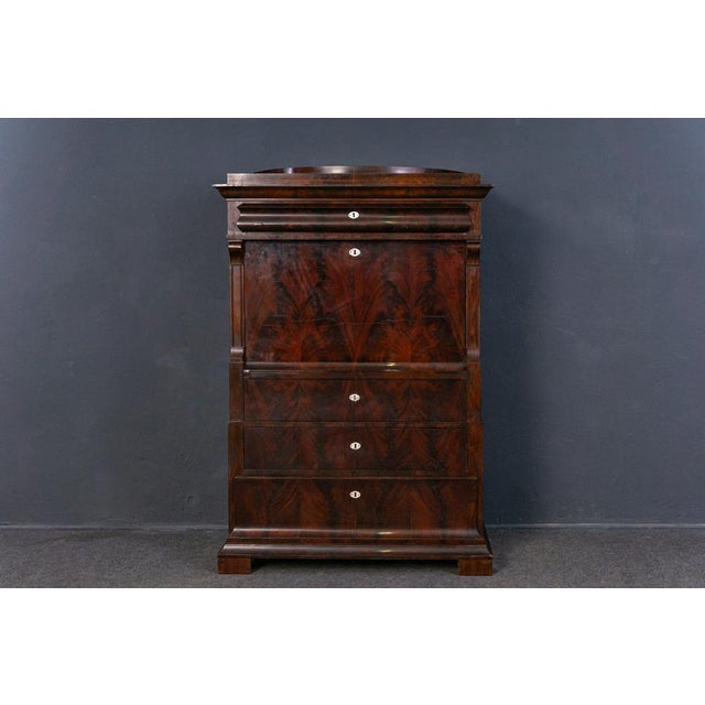 Biedermeier Secretary in Mahogany For Sale - Image 18 of 18
