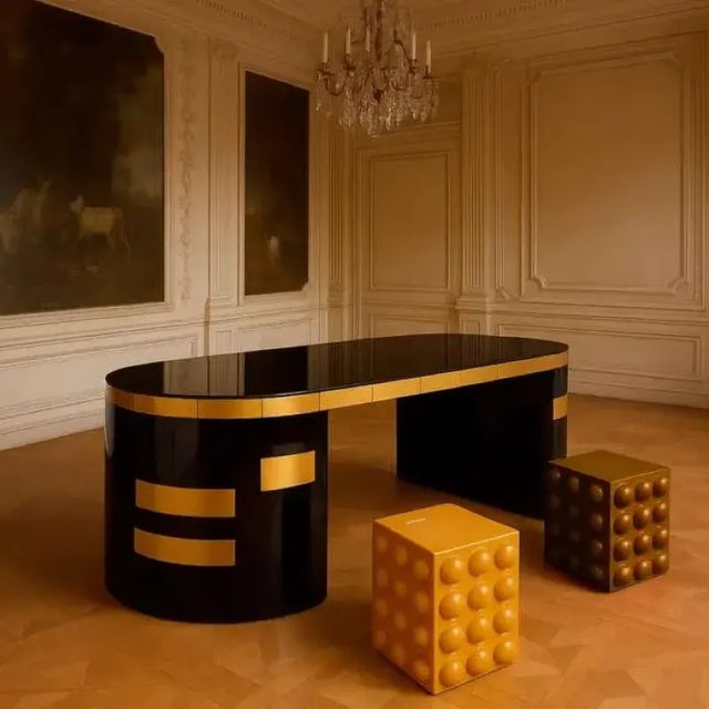 Mid-Century Modern 1987 Desk in Wood Marquetry by Hommés Studio For Sale - Image 3 of 5