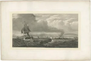 Ships in the View of a Harbour, 1860, Paper