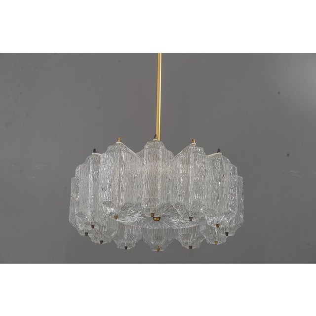 Ice glass kalmar chandelier circa 1950s Original condition. We have 2 in total of them. Up to 250V (Europe/UK...