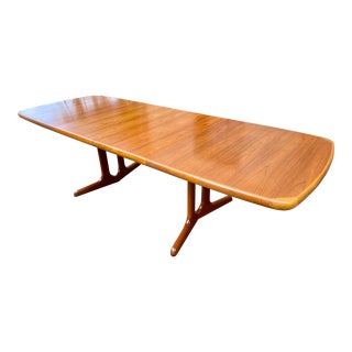 1970s Vintage Danish a.m. Mobler Teak Trestle Dining Table For Sale