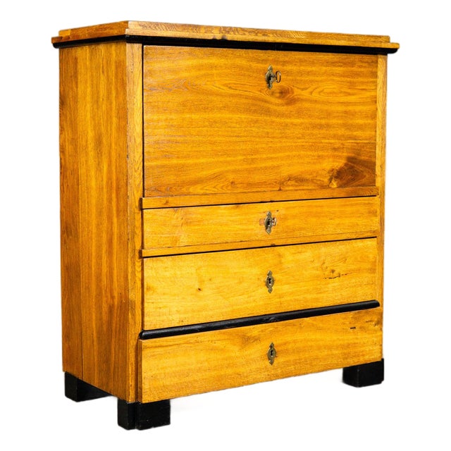 Biedermeier Secretary Desk in Solid Wood For Sale