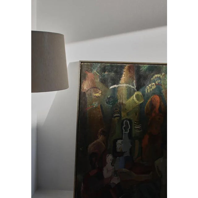 Ebba Carstensen, Cubist Painting with Figure Composition, Denmark, Oil on Canvas For Sale - Image 11 of 12