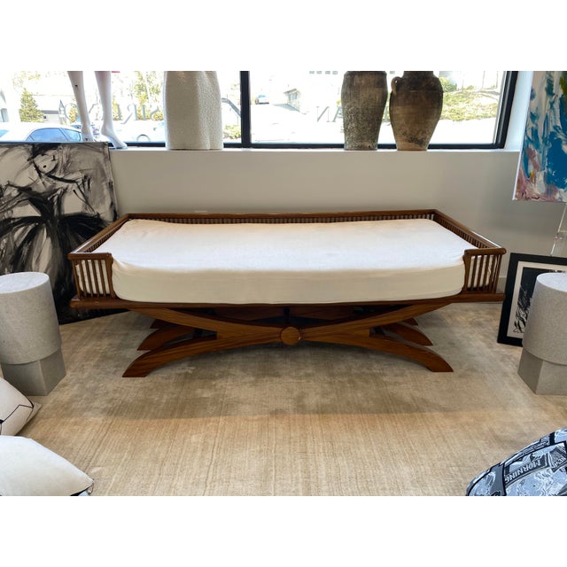 1980s Vintage Wood Daybed With Cushion For Sale In New York - Image 6 of 6