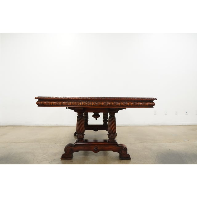 1980s Vintage Extendable Mahogany Dining Table Attributed to Theodore Alexander For Sale - Image 5 of 18