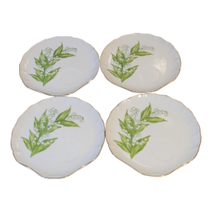 Vintage Lily of the Valley Porcelain Saucers - Set of 4