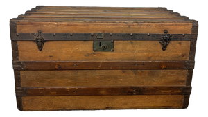 Antique Wooden Steamer Trunk, 1890s