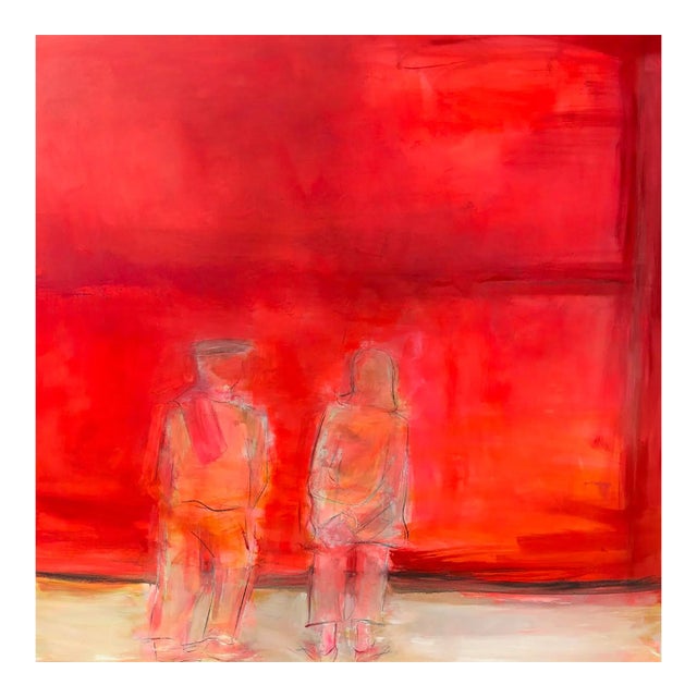 “Contemplating Rothko by Trixie Pitts Extra-Large Minimalist Expressionist Oil Painting For Sale