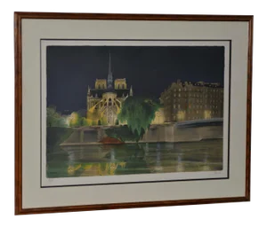 Notre-Dame De Paris Color Lithograph Signed / Numbered C.2004