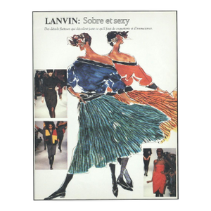 1982 French Lanvin Runway Fashion Print, Matted