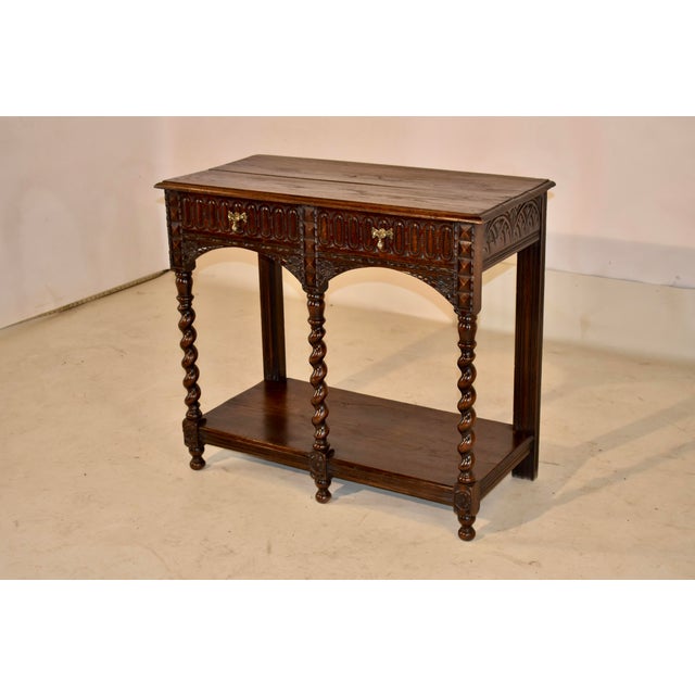 19th Century English Oak Carved Console For Sale In Greensboro - Image 6 of 10