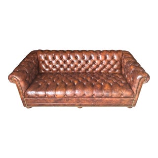 Chesterfield Faux Leather Sofa 77" - Early 21st Century For Sale