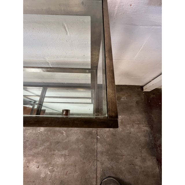 Bronze Bronze and Glass Mid Century Tiered Italian Bar Cart For Sale - Image 8 of 11