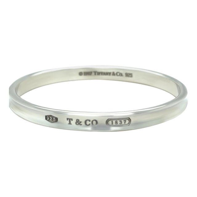 Tiffany & Co. 1837 Narrow Sterling Silver Bracelet 34.15g For Sale