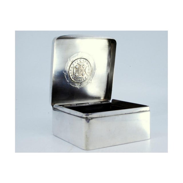 Metal Plain Silver Tobacco Box For Sale - Image 7 of 10